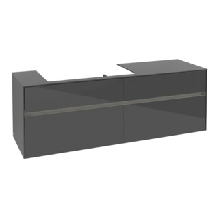 V&B Waschtischunterschrank Collaro 160x54,8x50cm, WT l, LED 12W, glo Gr