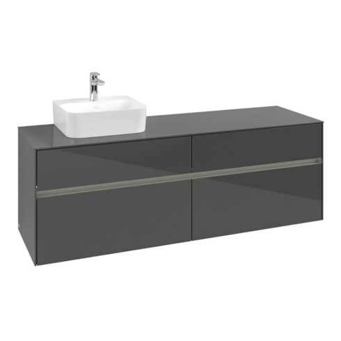 V&B Waschtischunterschrank Collaro 160x54,8x50cm, WT l, LED 12W, glo Gr