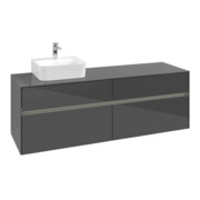 V&B Waschtischunterschrank Collaro 160x54,8x50cm, WT l, LED 12W, glo Gr