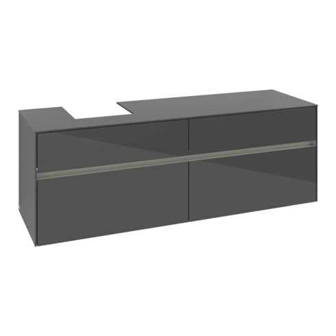 V&B Waschtischunterschrank Collaro 160x54,8x50cm, WT l, LED 12W, glo Gr