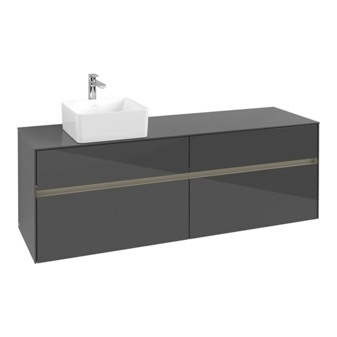 V&B Waschtischunterschrank Collaro 160x54,8x50cm, WT l, LED 12W, glo Gr