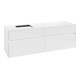 V&B Waschtischunterschrank Collaro 160x54,8x50cm, WT l, LED 12W, glo wh.