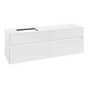 V&B Waschtischunterschrank Collaro 160x54,8x50cm, WT l, LED 12W, glo wh.