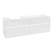 V&B Waschtischunterschrank Collaro 160x54,8x50cm, WT l, LED 12W, glo wh.