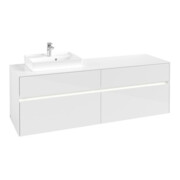 V&B Waschtischunterschrank Collaro 160x54,8x50cm, WT l, LED 12W, glo wh.-3