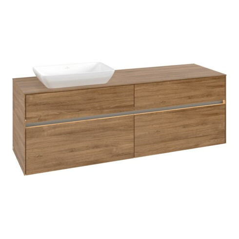 V&B Waschtischunterschrank Collaro 160x54,8x50cm, WT l, LED 12W, Kan Oa