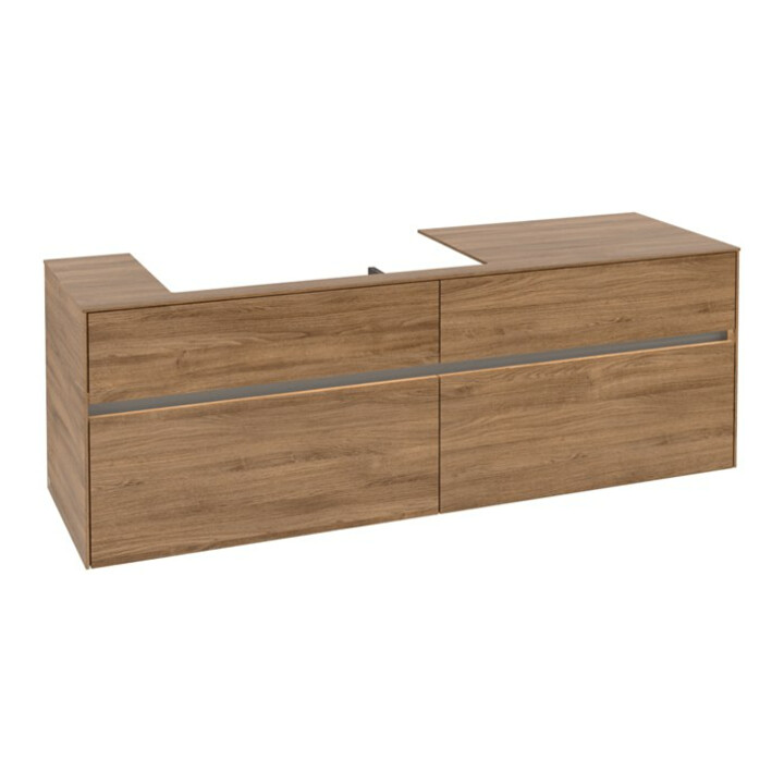 V&B Waschtischunterschrank Collaro 160x54,8x50cm, WT l, LED 12W, Kan Oa