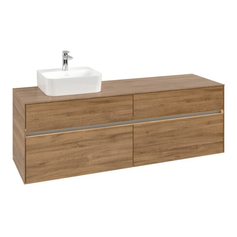 V&B Waschtischunterschrank Collaro 160x54,8x50cm, WT l, LED 12W, Kan Oa