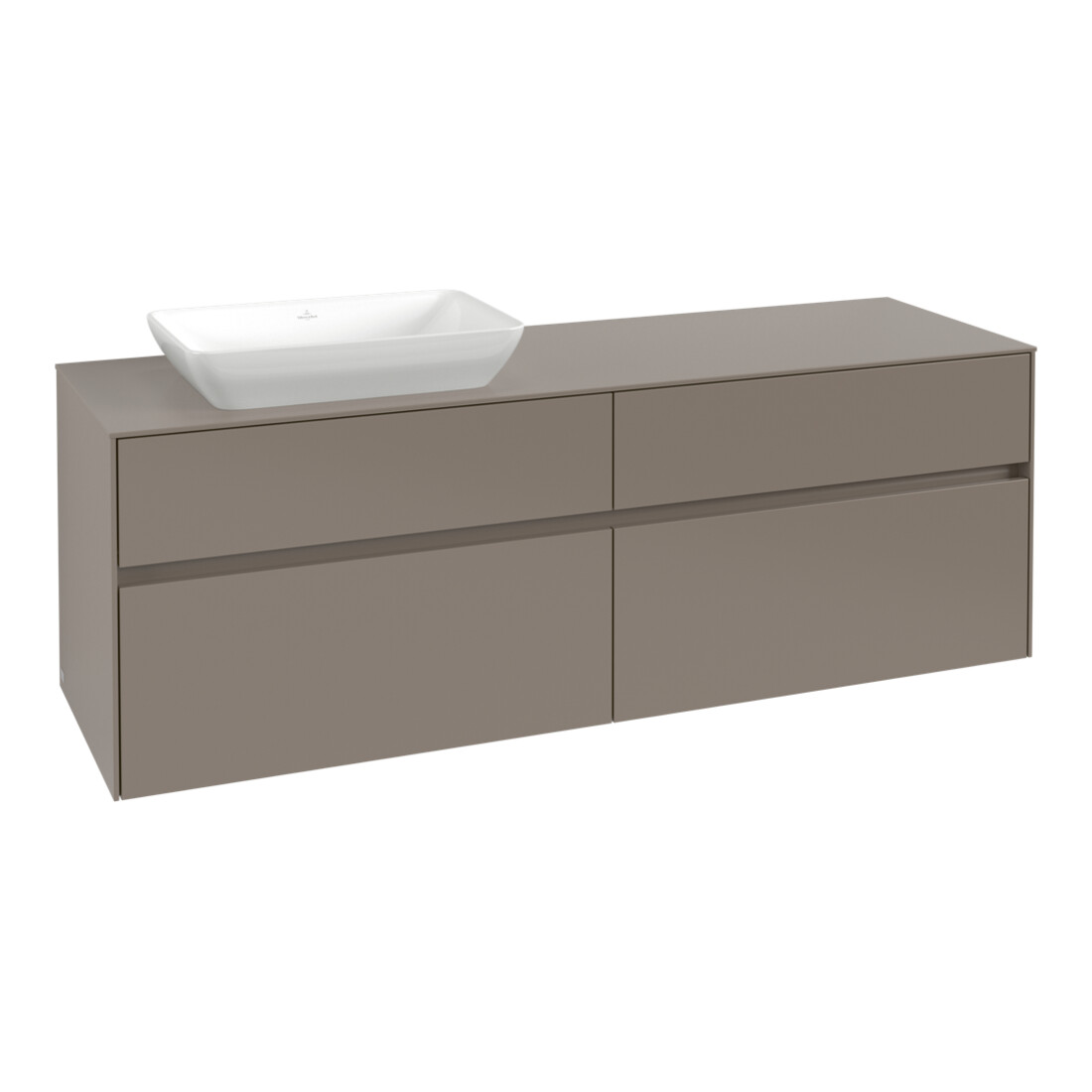 V&B Waschtischunterschrank Collaro 160x54,8x50cm, WT l, LED 12W, Mar bl.