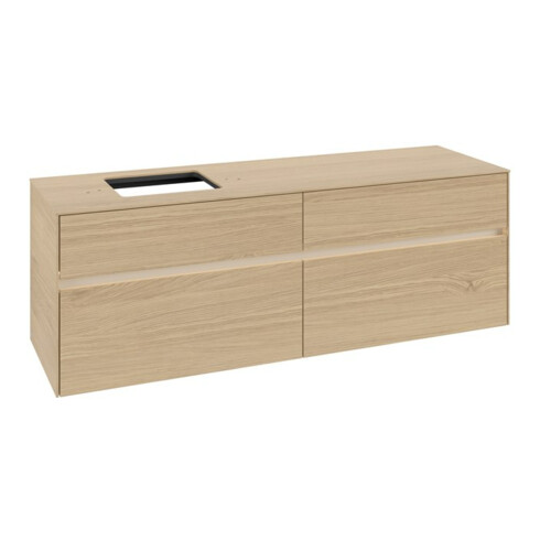 V&B Waschtischunterschrank Collaro 160x54,8x50cm, WT l, LED 12W, Nord Oa
