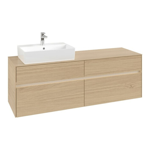 V&B Waschtischunterschrank Collaro 160x54,8x50cm, WT l, LED 12W, Nord Oa