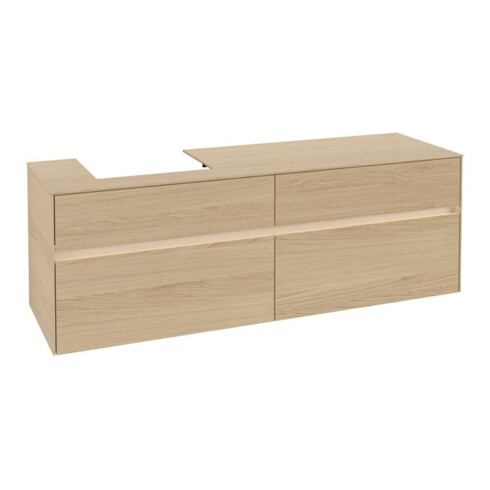 V&B Waschtischunterschrank Collaro 160x54,8x50cm, WT l, LED 12W, Nord Oa