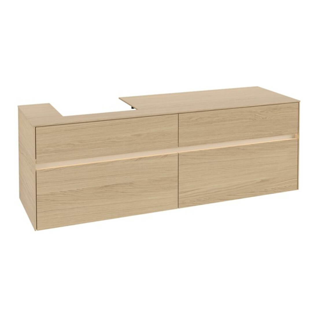 V&B Waschtischunterschrank Collaro 160x54,8x50cm, WT l, LED 12W, Nord Oa