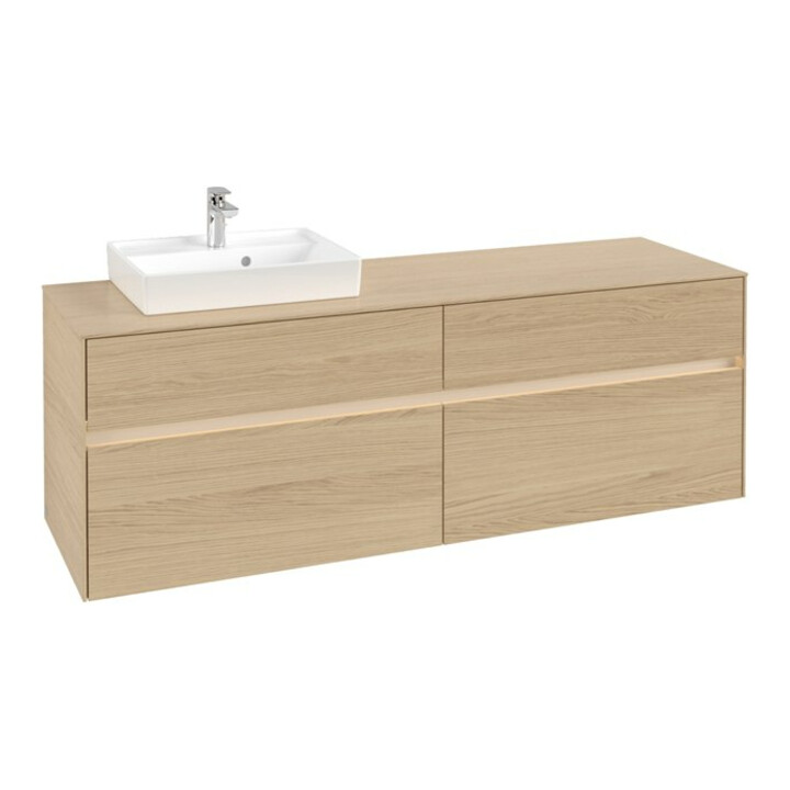 V&B Waschtischunterschrank Collaro 160x54,8x50cm, WT l, LED 12W, Nord Oa