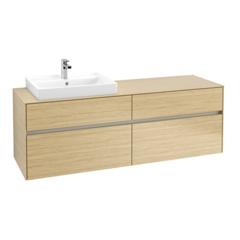 V&B Waschtischunterschrank Collaro 160x54,8x50cm, WT l, LED 12W, Nord Oa