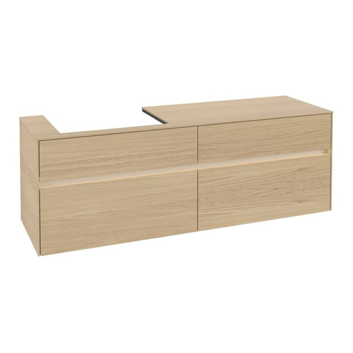 V&B Waschtischunterschrank Collaro 160x54,8x50cm, WT l, LED 12W, Nord Oa