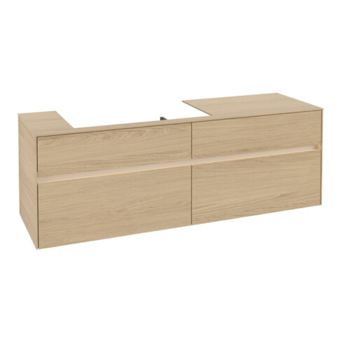 V&B Waschtischunterschrank Collaro 160x54,8x50cm, WT l, LED 12W, Nord Oa