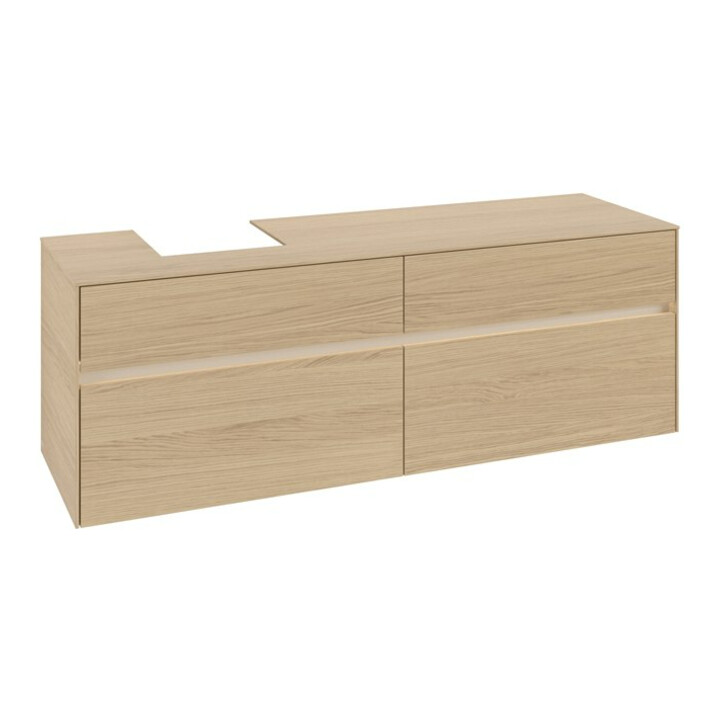 V&B Waschtischunterschrank Collaro 160x54,8x50cm, WT l, LED 12W, Nord Oa
