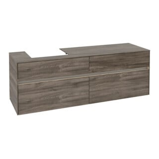 V&B Waschtischunterschrank Collaro 160x54,8x50cm, WT l, LED 12W, st. Oa