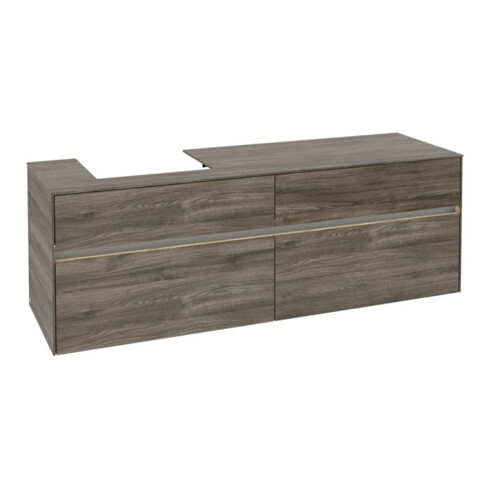 V&B Waschtischunterschrank Collaro 160x54,8x50cm, WT l, LED 12W, st. Oa