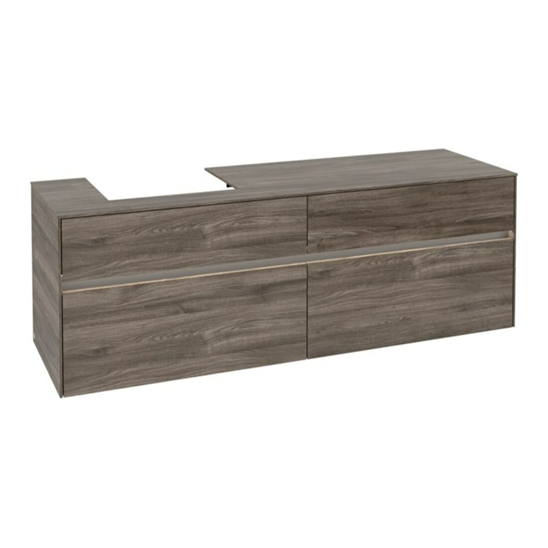 V&B Waschtischunterschrank Collaro 160x54,8x50cm, WT l, LED 12W, st. Oa