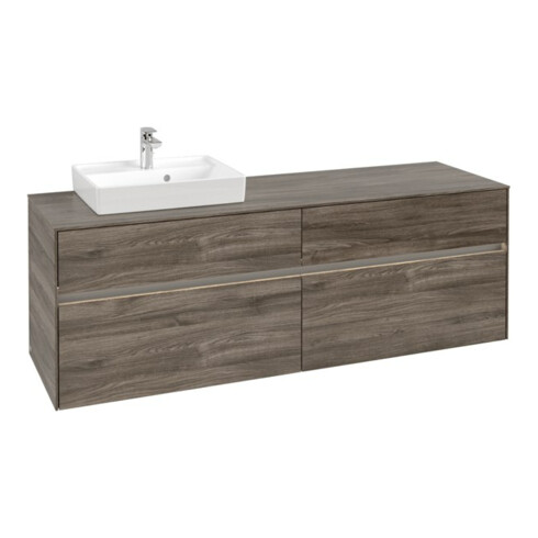V&B Waschtischunterschrank Collaro 160x54,8x50cm, WT l, LED 12W, st. Oa