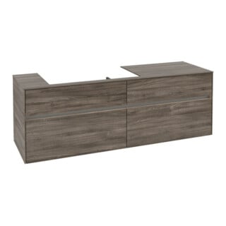 V&B Waschtischunterschrank Collaro 160x54,8x50cm, WT l, LED 12W, st. Oa