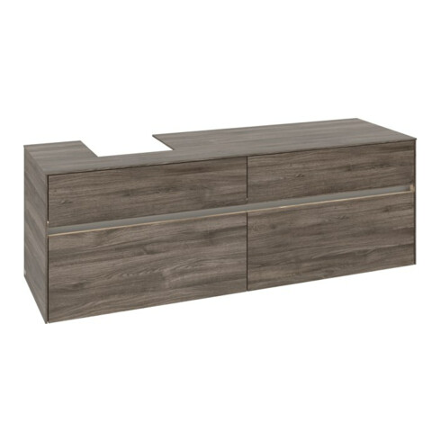 V&B Waschtischunterschrank Collaro 160x54,8x50cm, WT l, LED 12W, st. Oa