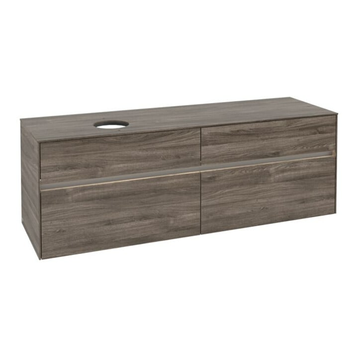 V&B Waschtischunterschrank Collaro 160x54,8x50cm, WT l, LED 12W, st. Oa