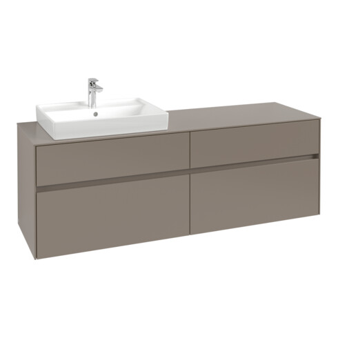 V&B Waschtischunterschrank Collaro 160x54,8x50cm, WT l, LED 12W, volc bla