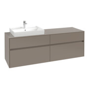 V&B Waschtischunterschrank Collaro 160x54,8x50cm, WT l, LED 12W, volc bla