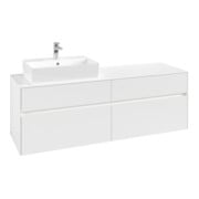 V&B Waschtischunterschrank Collaro 160x54,8x50cm, WT l, LED 12W, wh. ma-3