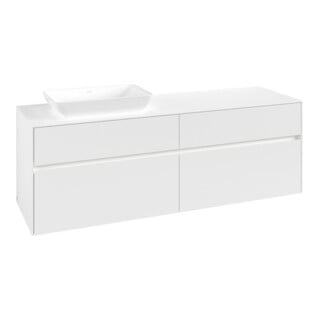V&B Waschtischunterschrank Collaro 160x54,8x50cm, WT l, LED 12W, wh. ma