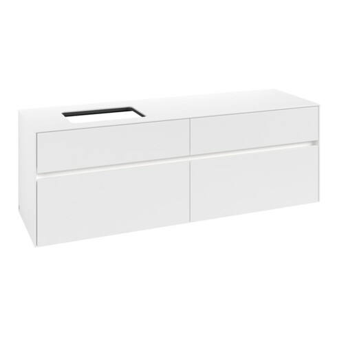 V&B Waschtischunterschrank Collaro 160x54,8x50cm, WT l, LED 12W, wh. ma