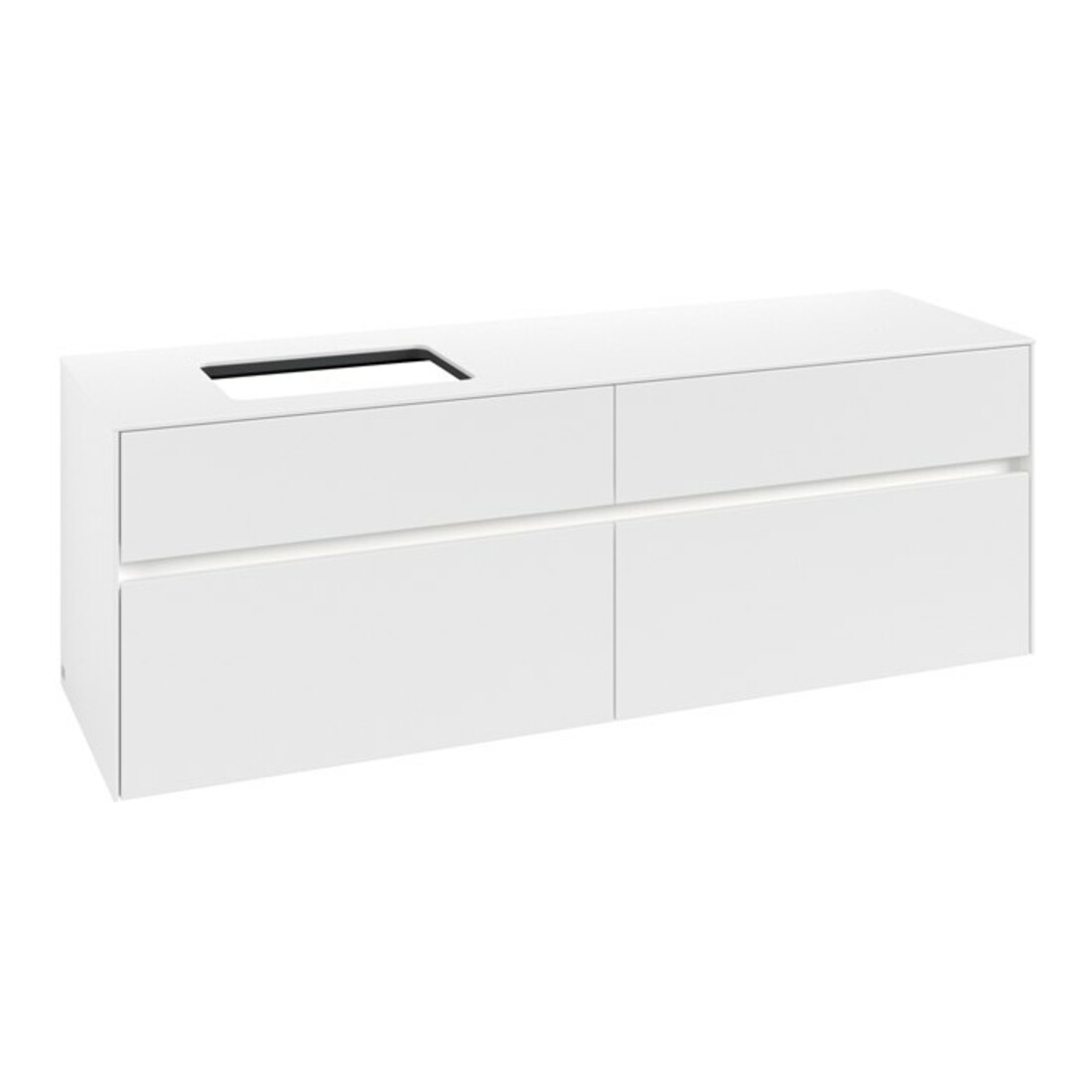 V&B Waschtischunterschrank Collaro 160x54,8x50cm, WT l, LED 12W, wh. ma