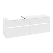 V&B Waschtischunterschrank Collaro 160x54,8x50cm, WT l, LED 12W, wh. ma