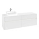 V&B Waschtischunterschrank Collaro 160x54,8x50cm, WT l, LED 12W, wh. ma-1