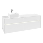 V&B Waschtischunterschrank Collaro 160x54,8x50cm, WT l, LED 12W, wh. ma