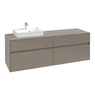 V&B Waschtischunterschrank Collaro 160x54,8x50cm, WT l, LED 12W, wh. Oa