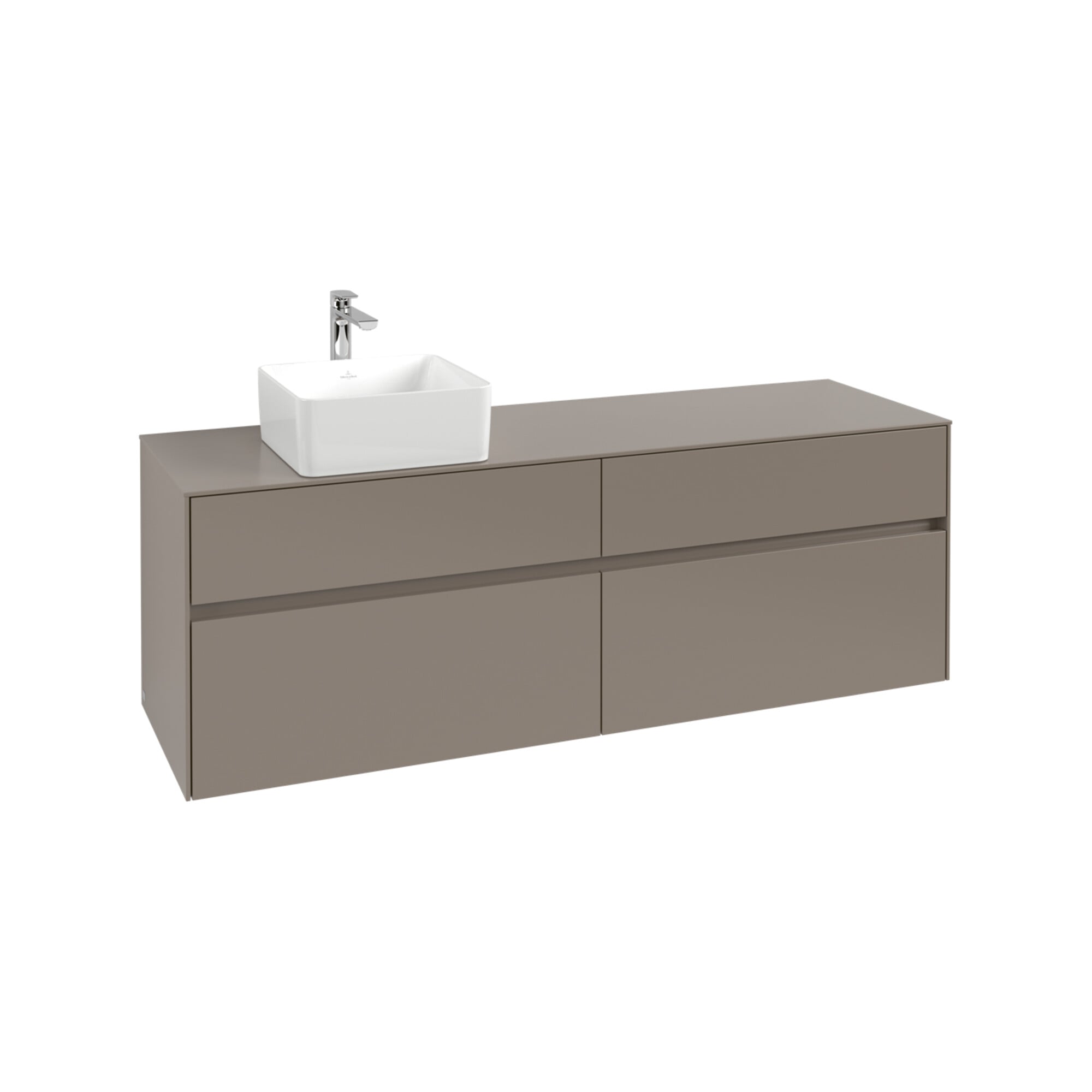 V&B Waschtischunterschrank Collaro 160x54,8x50cm, WT l, LED 12W, wine r ; Villeroy & Boch