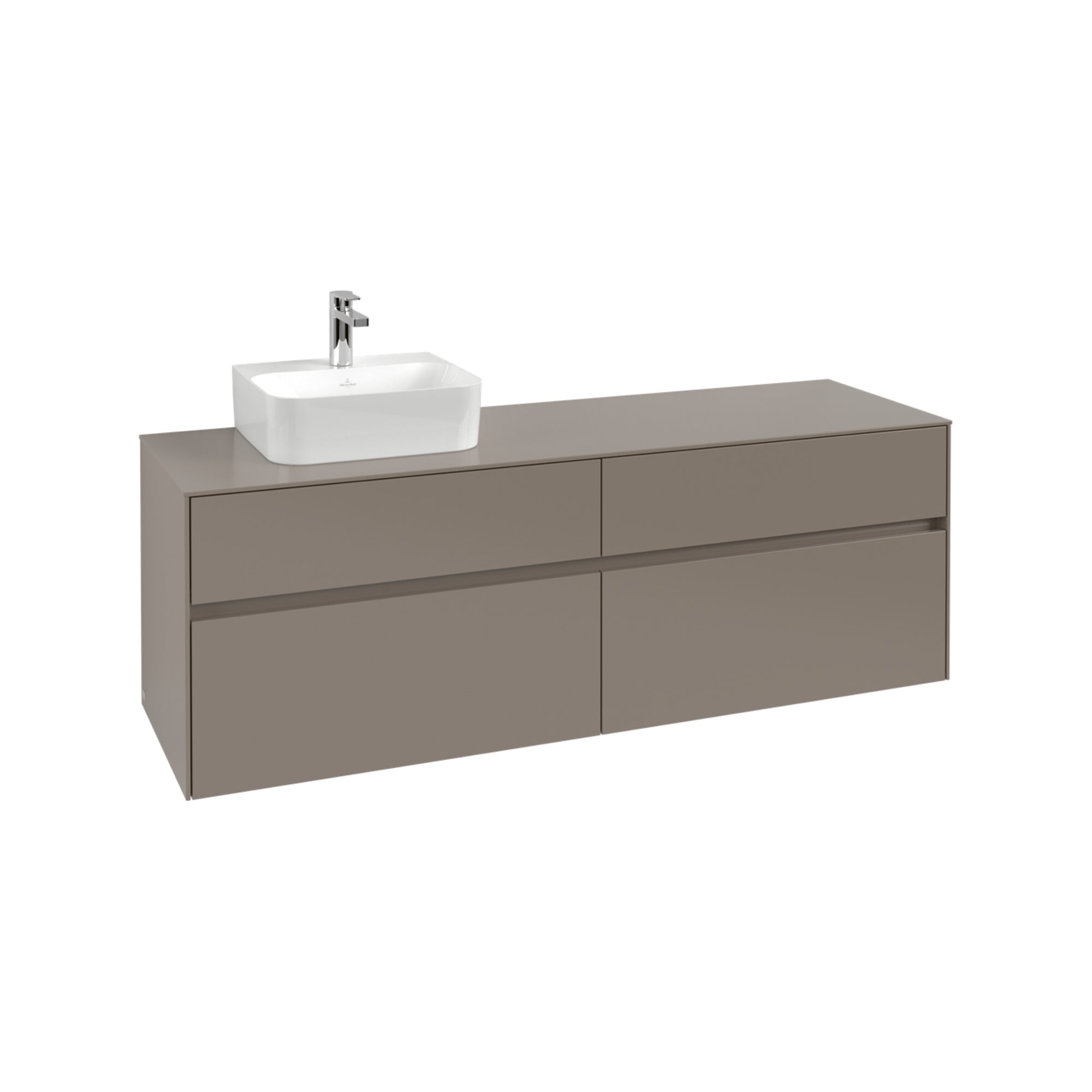 V&B Waschtischunterschrank Collaro 160x54,8x50cm, WT l, LED 12W, wine r ; Villeroy & Boch