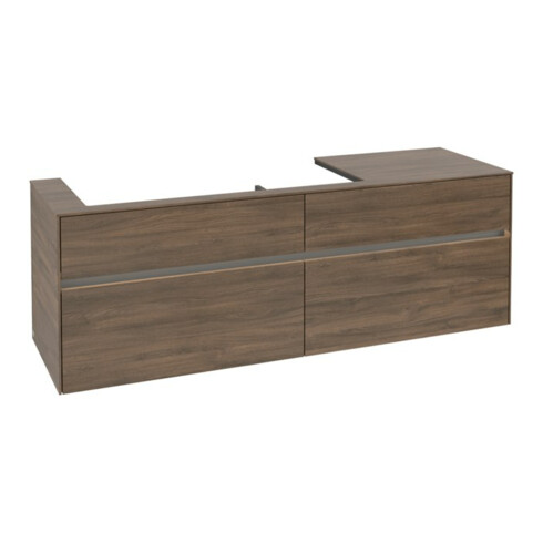 V&B Waschtischunterschrank Collaro 160x54,8x50cm, WT l, m LED, Ariz. Oa