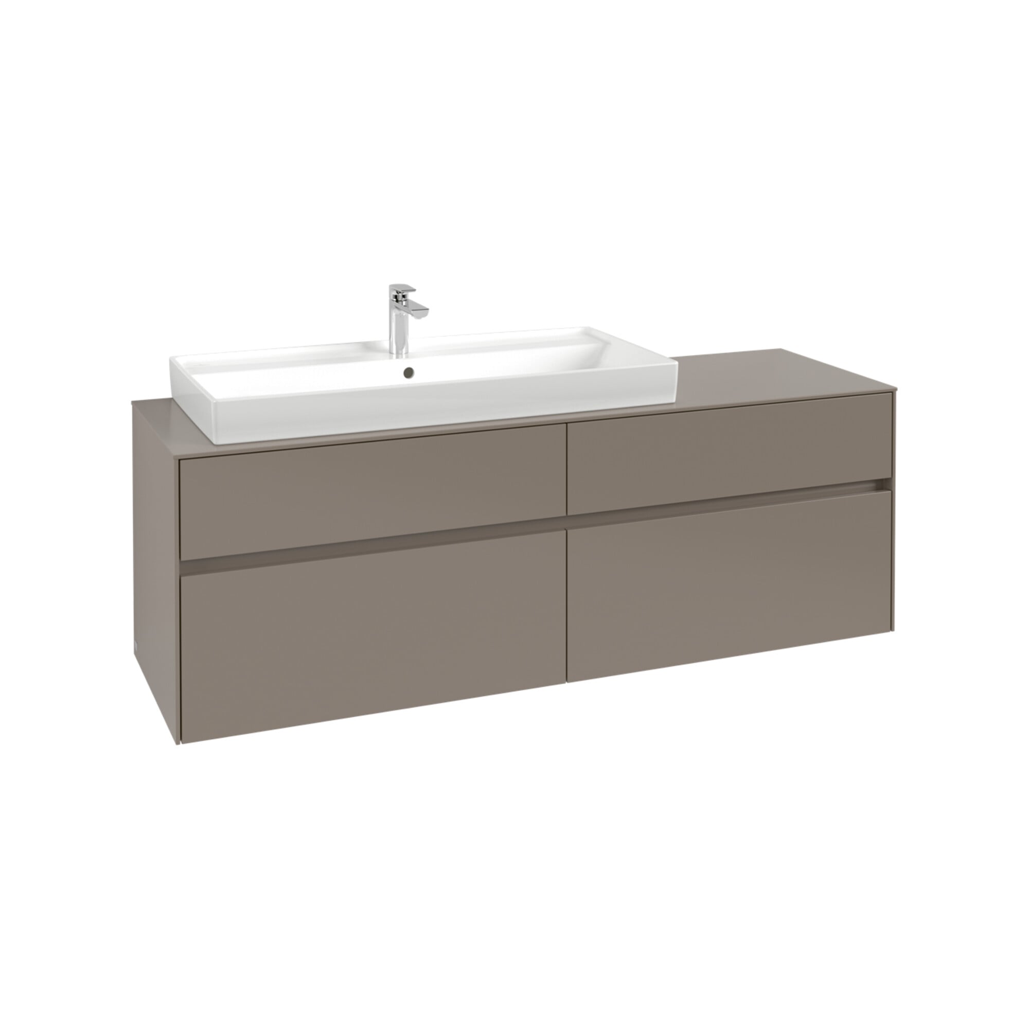 V&B Waschtischunterschrank Collaro 160x54,8x50cm, WT l, m LED, gaphite ; Villeroy & Boch