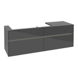 V&B Waschtischunterschrank Collaro 160x54,8x50cm, WT l, m LED, glo Gr