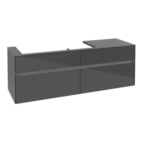 V&B Waschtischunterschrank Collaro 160x54,8x50cm, WT l, m LED, glo Gr