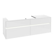 V&B Waschtischunterschrank Collaro 160x54,8x50cm, WT l, m LED, glo wh.-3