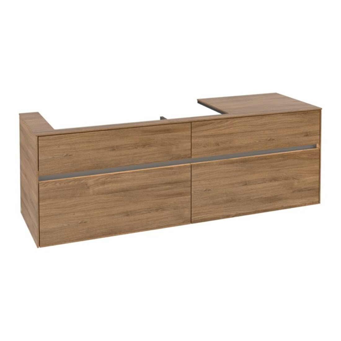 V&B Waschtischunterschrank Collaro 160x54,8x50cm, WT l, m LED, Kan Oa