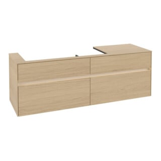 V&B Waschtischunterschrank Collaro 160x54,8x50cm, WT l, m LED, Nord Oa