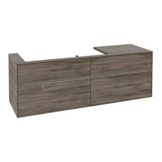 V&B Waschtischunterschrank Collaro 160x54,8x50cm, WT l, m LED, st. Oa