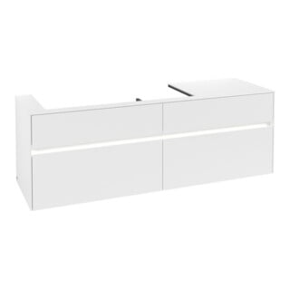 V&B Waschtischunterschrank Collaro 160x54,8x50cm, WT l, m LED, wh. ma